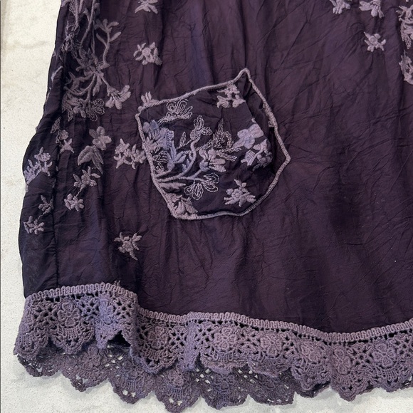 Johnny Was Embroidered Lace Trim Eyelet Purple Bohemian Crochet Top Medium - Picture 8 of 14